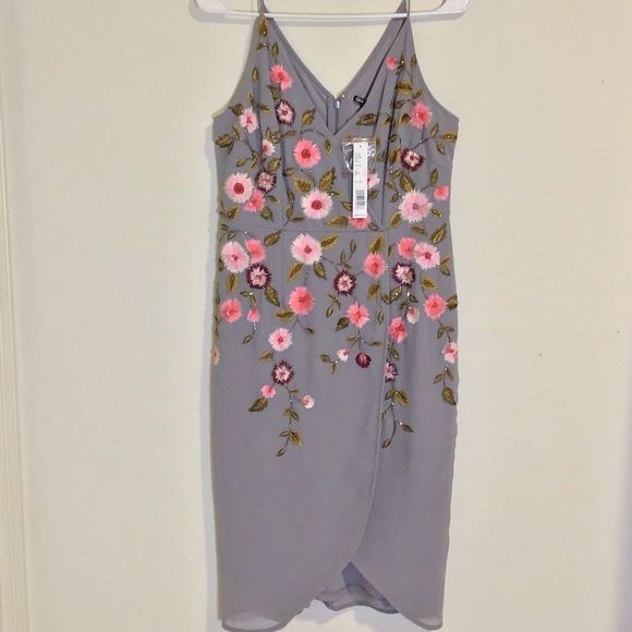 NWT Gianni Bini Trya Lady Luck Iced Violet Floral Dress - Picture 2 of 8